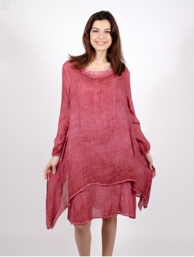 Layered Soild Long Shift Dress